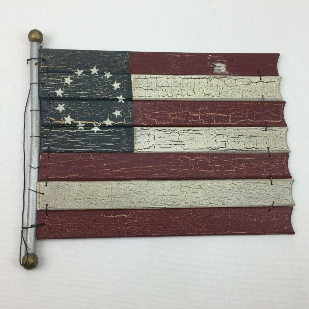 Americana Home Decor Art Wood USA Flag Original 13 - Picture 6 of 10